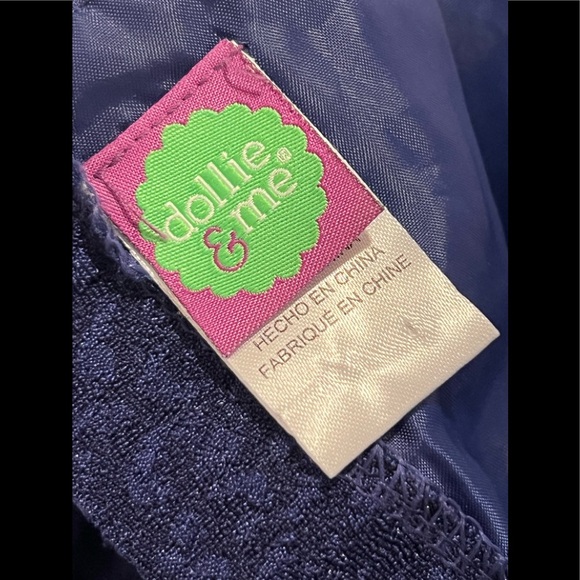 DOLLIE & ME navy blue silver metallic girls dress / size 6 - Picture 4 of 7